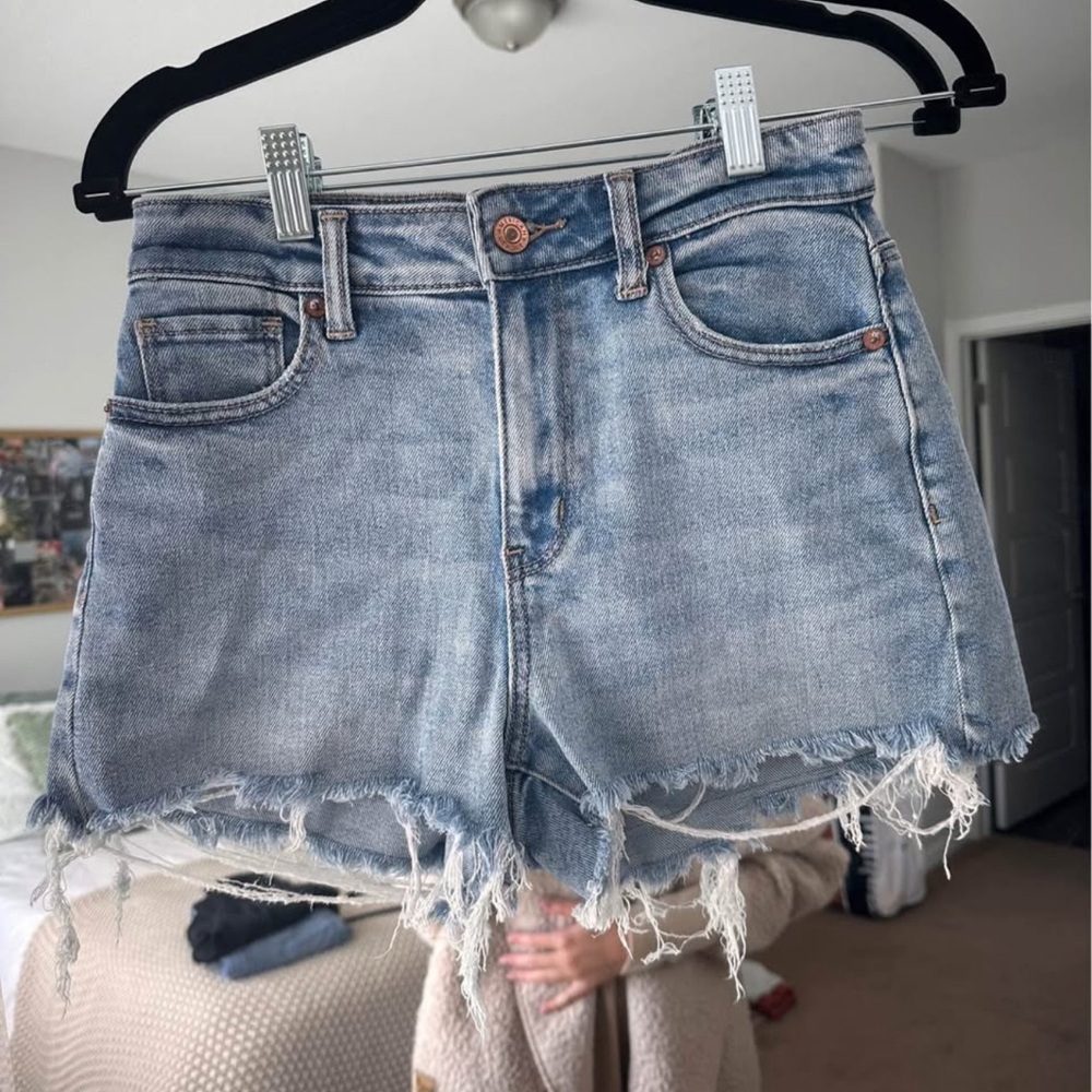 American Eagle Outfitters Light Blue High Waist Denim Shorts